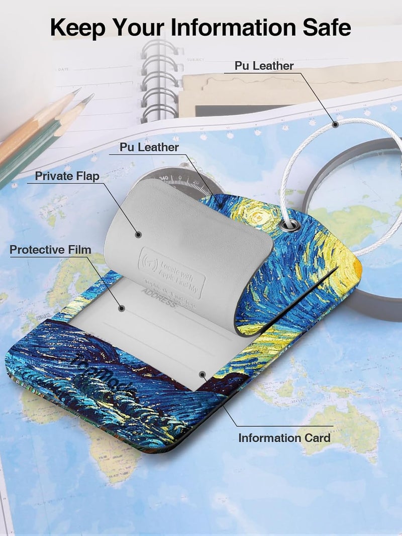 TopMade Smart Luggage Tag with Find My, Premium Leather Luggage Tags for Suitcase, Travel Bags, Backpacks, Anti-Lost Suitcase Tag Tracker for Travel with Privacy Name Card, Rechargeable - Image 5
